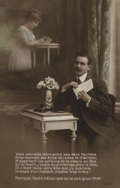 Couple Writing Letters by French Photographer